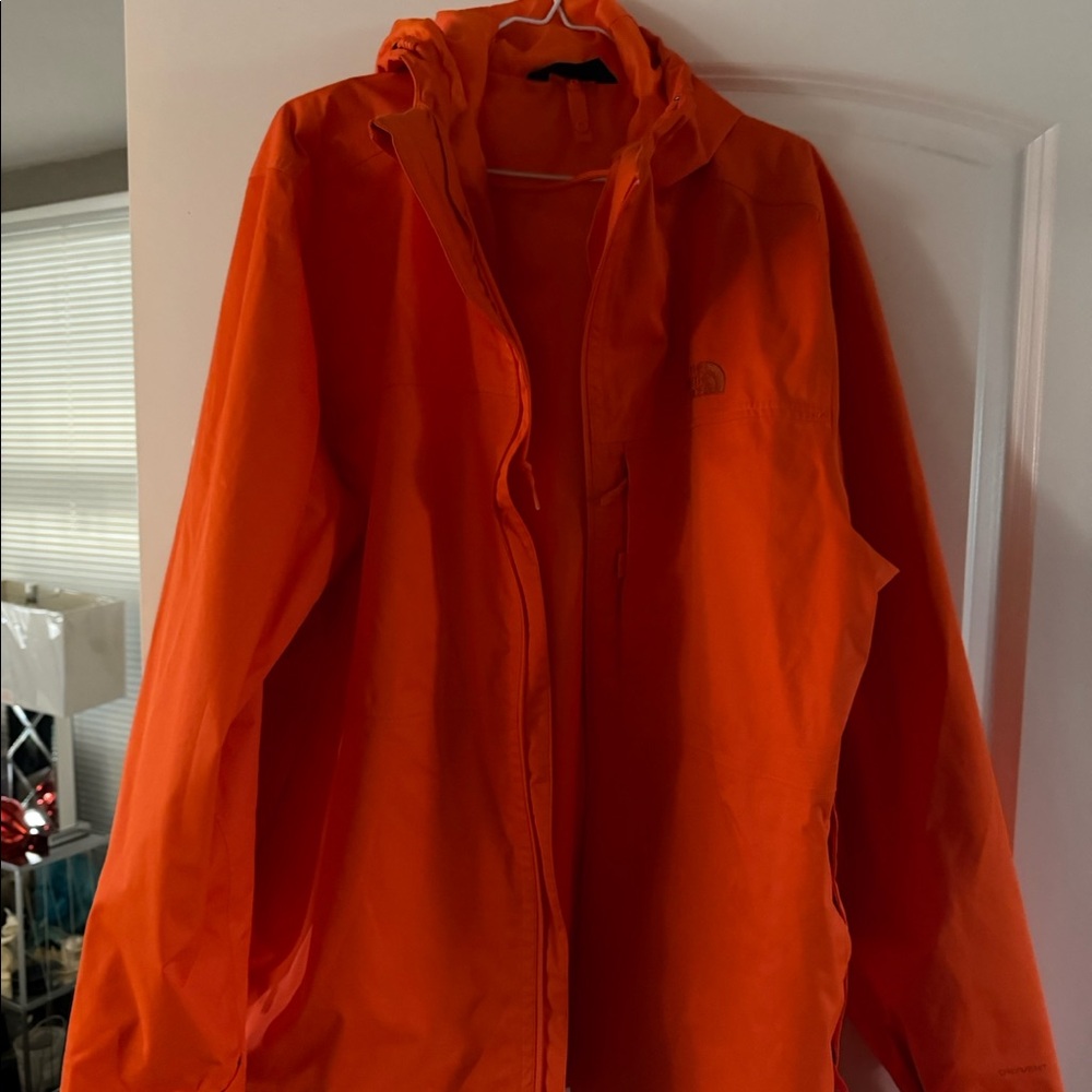 Orange Northface hooded jacket